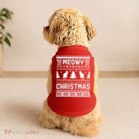 Meowy Cat Ugly Christmas Sweater Doggie Tank thumb 2