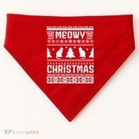 Meowy Cat Ugly Christmas Sweater USA-Made Doggie Bandana thumb 0