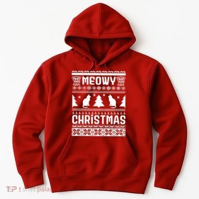 Meowy Cat Ugly Christmas Sweater Hoodie