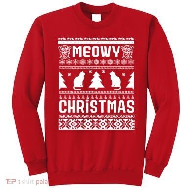 Meowy Cat Ugly Christmas Sweater Sweatshirt