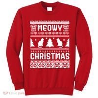 Meowy Cat Ugly Christmas Sweater Sweatshirt thumb 0