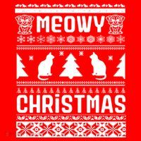Meowy Cat Ugly Christmas Sweater Button thumb 1