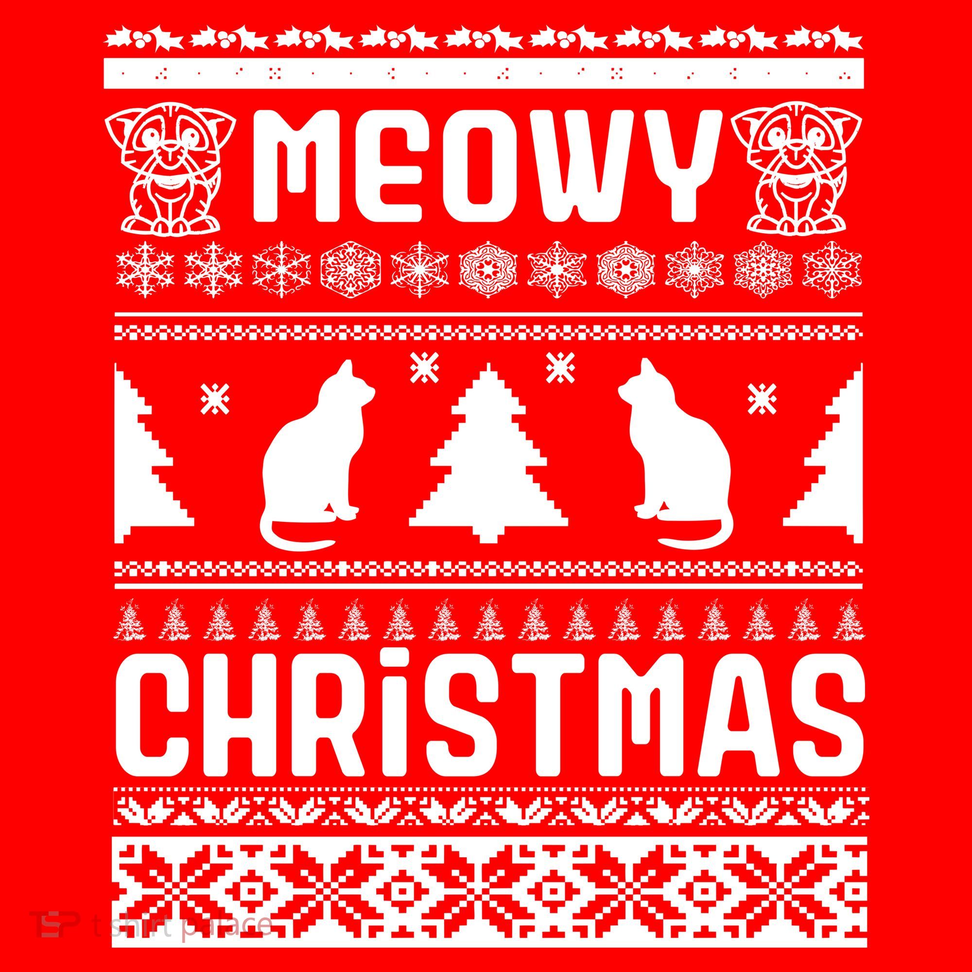 Meowy Cat Ugly Christmas Sweater Coaster