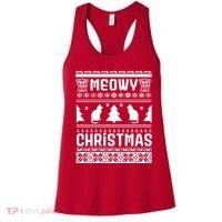 Meowy Cat Ugly Christmas Sweater Women's Tank Top thumb 0