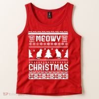 Meowy Cat Ugly Christmas Sweater Tank Top thumb 2