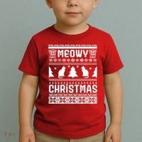 Meowy Cat Ugly Christmas Sweater Toddler T-Shirt thumb 2