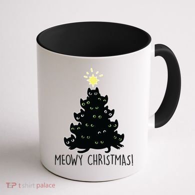 Meowy Christmas Coffee Mug back