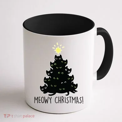 Meowy Christmas Coffee Mug back