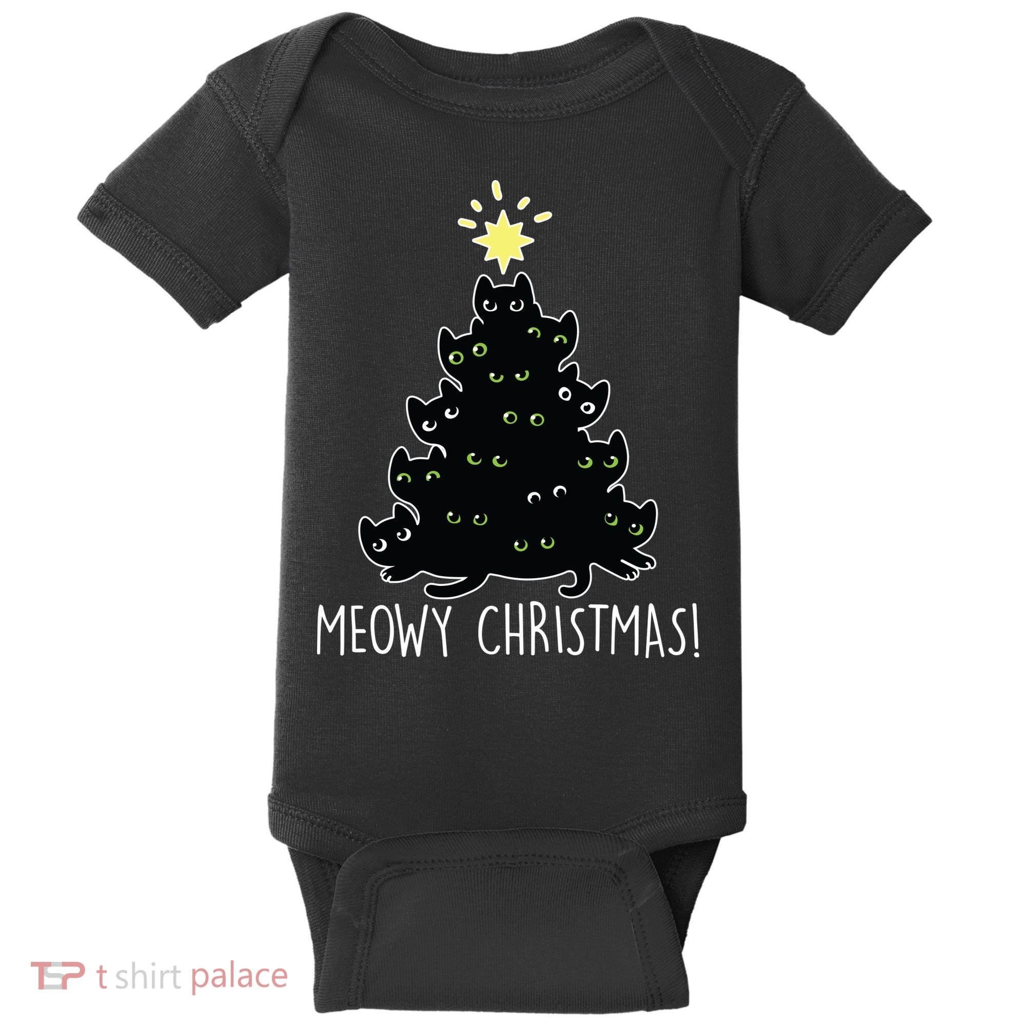 Meowy Christmas Baby Bodysuit