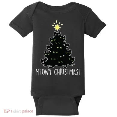 Meowy Christmas Baby Bodysuit