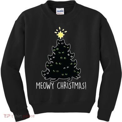 Meowy Christmas Kids Sweatshirt