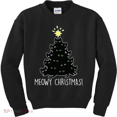 Meowy Christmas Kids Sweatshirt