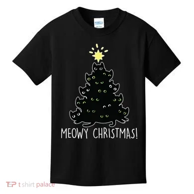 Meowy Christmas Kids T-Shirt