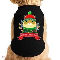 Meowy Christmas Cat Lights Doggie Tank thumb 0