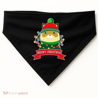 Meowy Christmas Cat Lights USA-Made Doggie Bandana