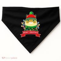Meowy Christmas Cat Lights USA-Made Doggie Bandana thumb 0