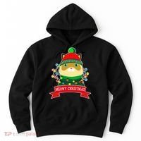 Meowy Christmas Cat Lights Hoodie thumb 0