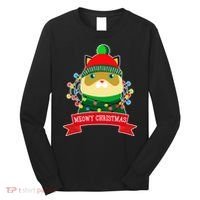 Meowy Christmas Cat Lights Long Sleeve Shirt thumb 0