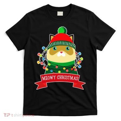 Meowy Christmas Cat Lights T-Shirt