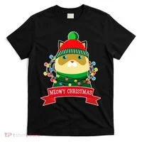 Meowy Christmas Cat Lights T-Shirt thumb 0
