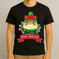 Meowy Christmas Cat Lights T-Shirt thumb 3