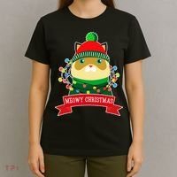 Meowy Christmas Cat Lights T-Shirt thumb 4