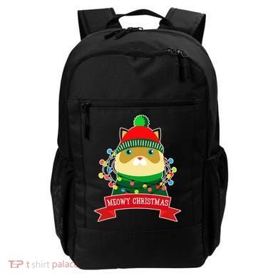 Meowy Christmas Cat Lights Backpack