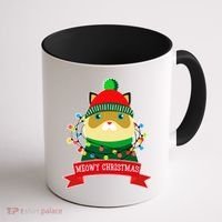 Meowy Christmas Cat Lights Coffee Mug thumb 1