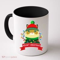 Meowy Christmas Cat Lights Coffee Mug thumb 0