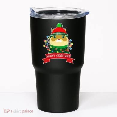 Meowy Christmas Cat Lights Tumbler