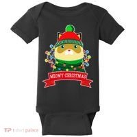 Meowy Christmas Cat Lights Baby Bodysuit thumb 0