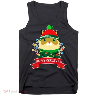 Meowy Christmas Cat Lights Tank Top