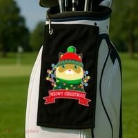 Meowy Christmas Cat Lights Golf Towel thumb 2