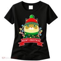 Meowy Christmas Cat Lights Women's T-Shirt thumb 0