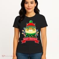 Meowy Christmas Cat Lights Women's T-Shirt thumb 4