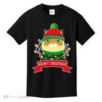 Meowy Christmas Cat Lights Kids T-Shirt thumb 0