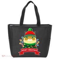 Meowy Christmas Cat Lights Tote Bag thumb 0