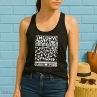 Meowy Christmas Cat Ugly Christmas Sweater Women's Tank Top thumb 2