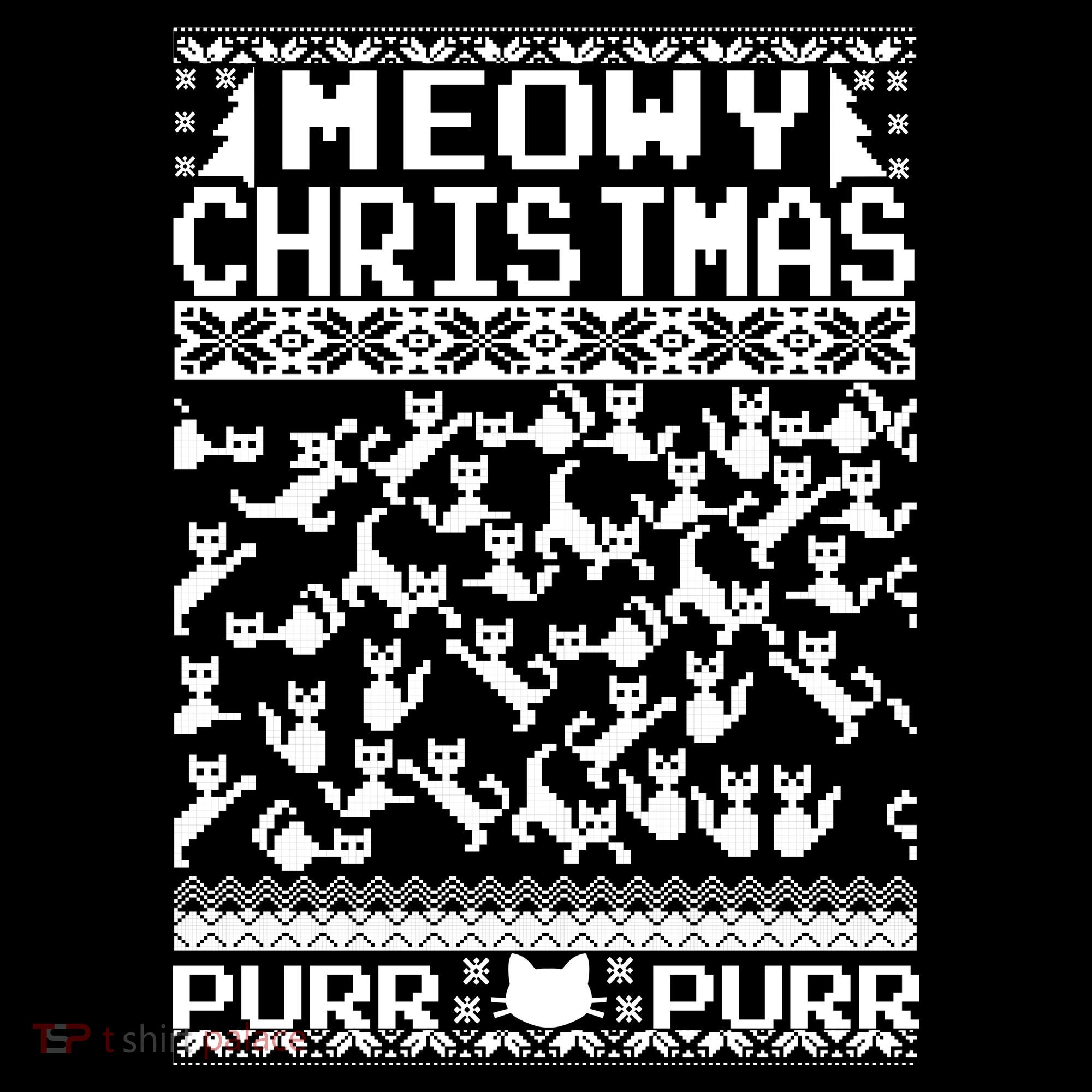 Meowy Christmas Cat Ugly Christmas Sweater Women's Tank Top