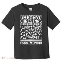 Meowy Christmas Cat Ugly Christmas Sweater Toddler T-Shirt thumb 0