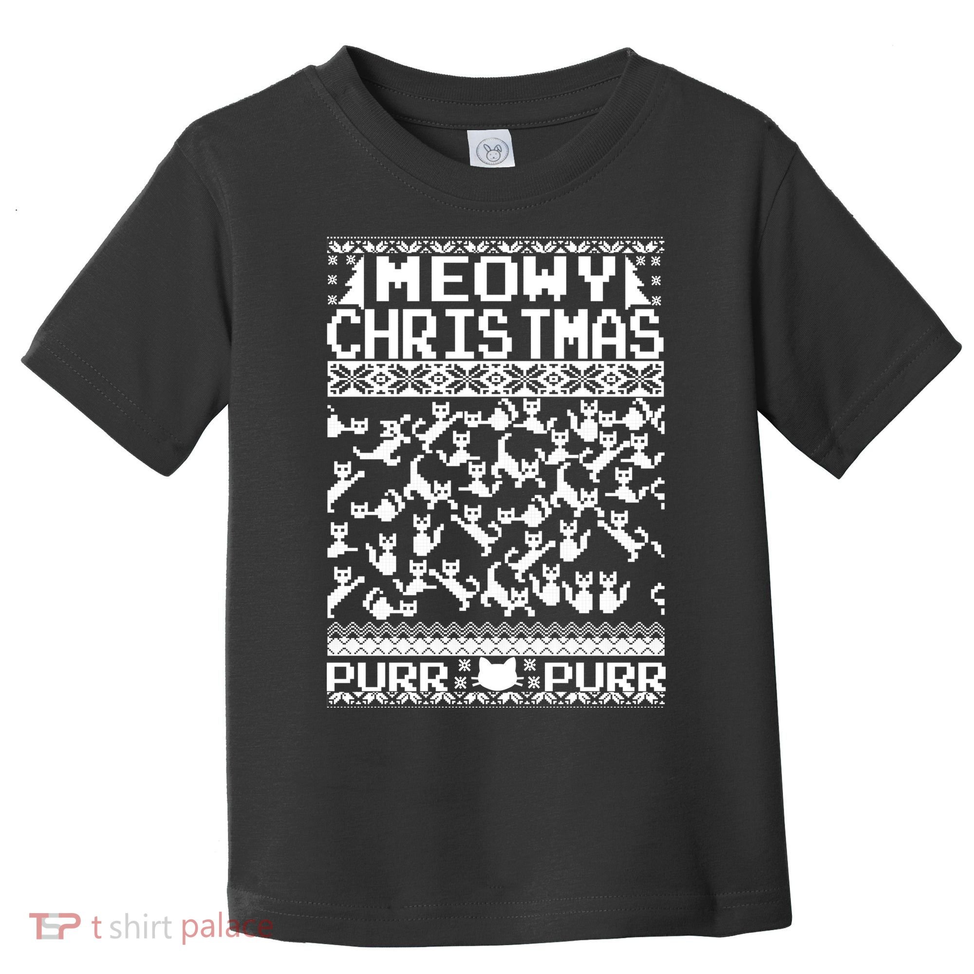 Meowy Christmas Cat Ugly Christmas Sweater Toddler T-Shirt