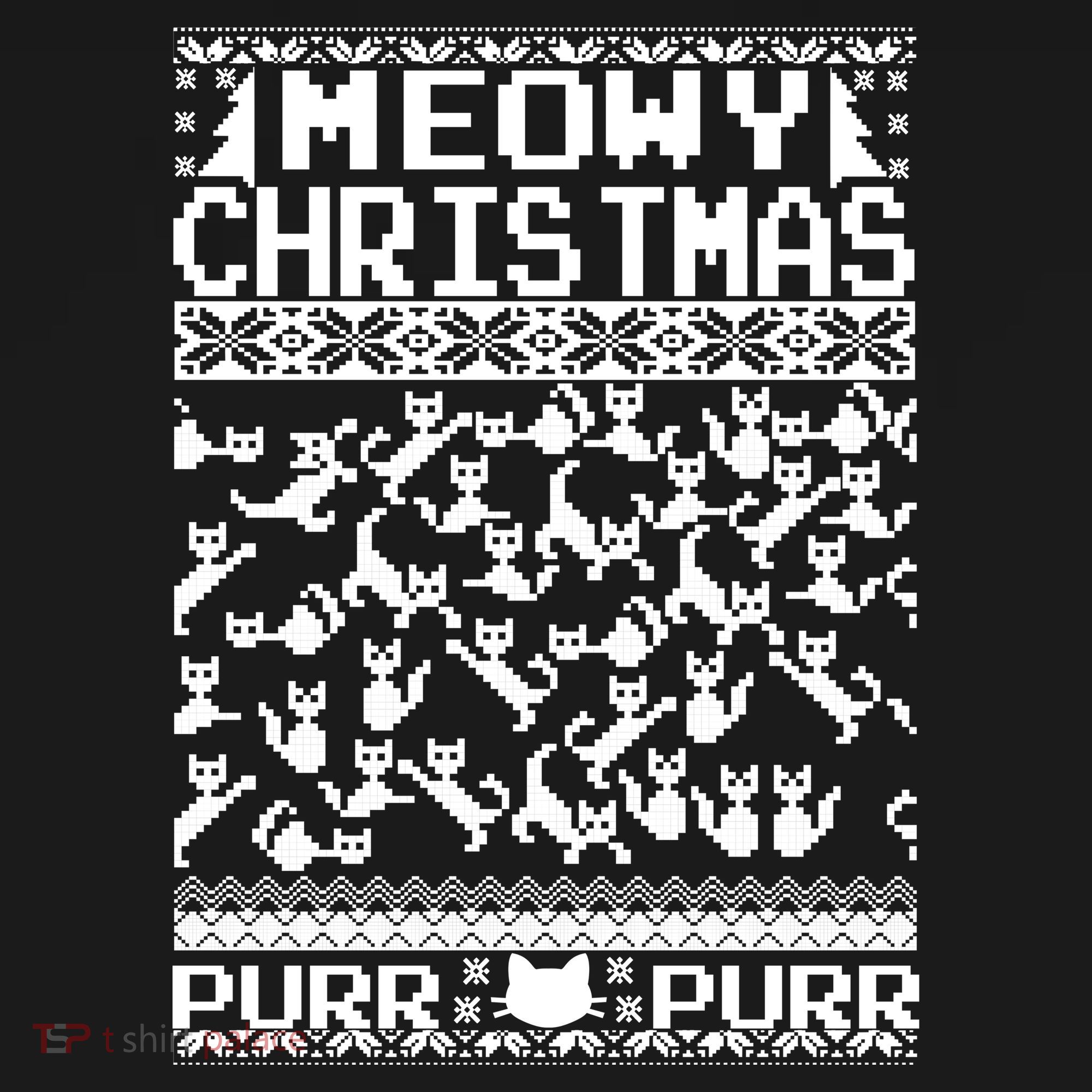 Meowy Christmas Cat Ugly Christmas Sweater Toddler T-Shirt
