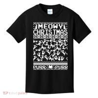 Meowy Christmas Cat Ugly Christmas Sweater Kids T-Shirt thumb 0