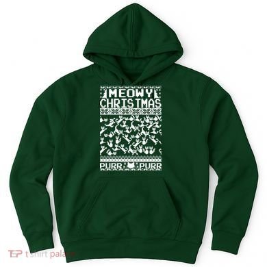 Meowy Christmas Cat Ugly Christmas Sweater Hoodie