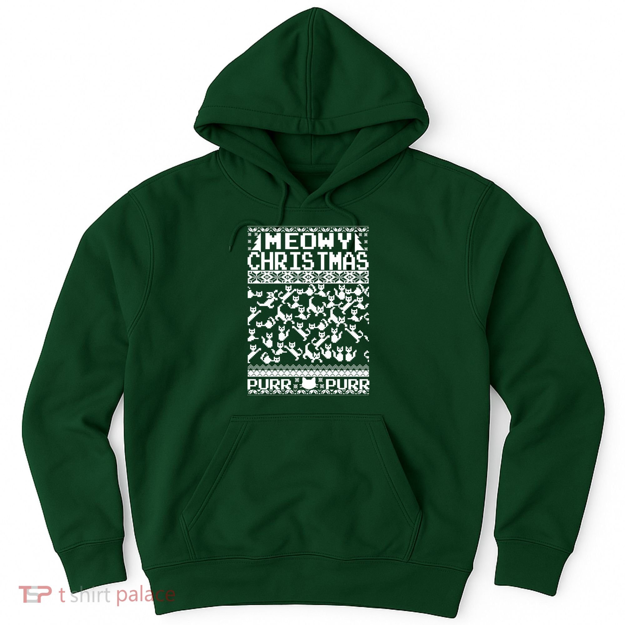 Meowy Christmas Cat Ugly Christmas Sweater Hoodie