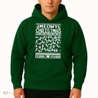 Meowy Christmas Cat Ugly Christmas Sweater Hoodie thumb 2