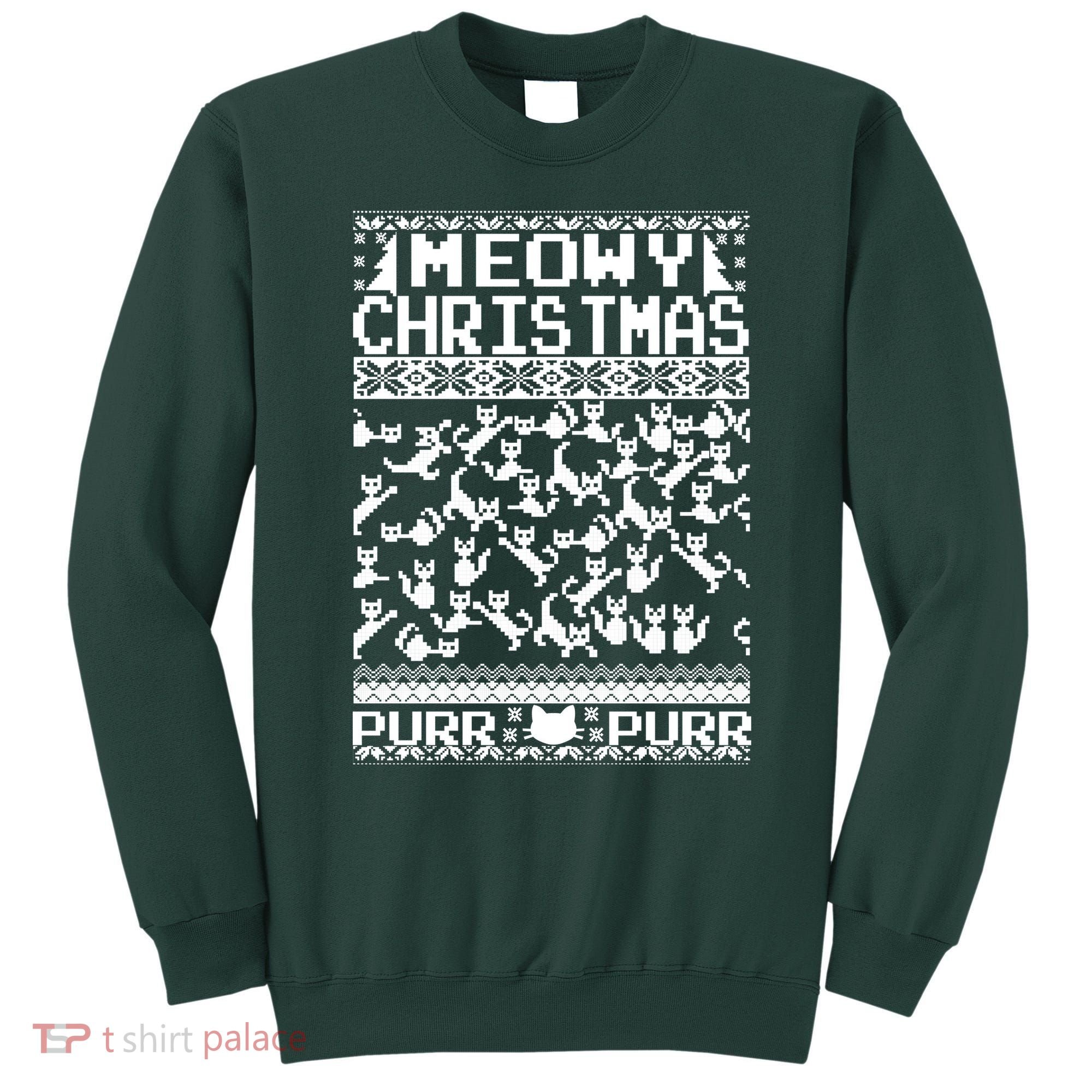 Meowy Christmas Cat Ugly Christmas Sweater Sweatshirt