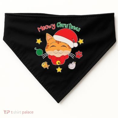 Meowy Christmas Cute Cat USA-Made Doggie Bandana