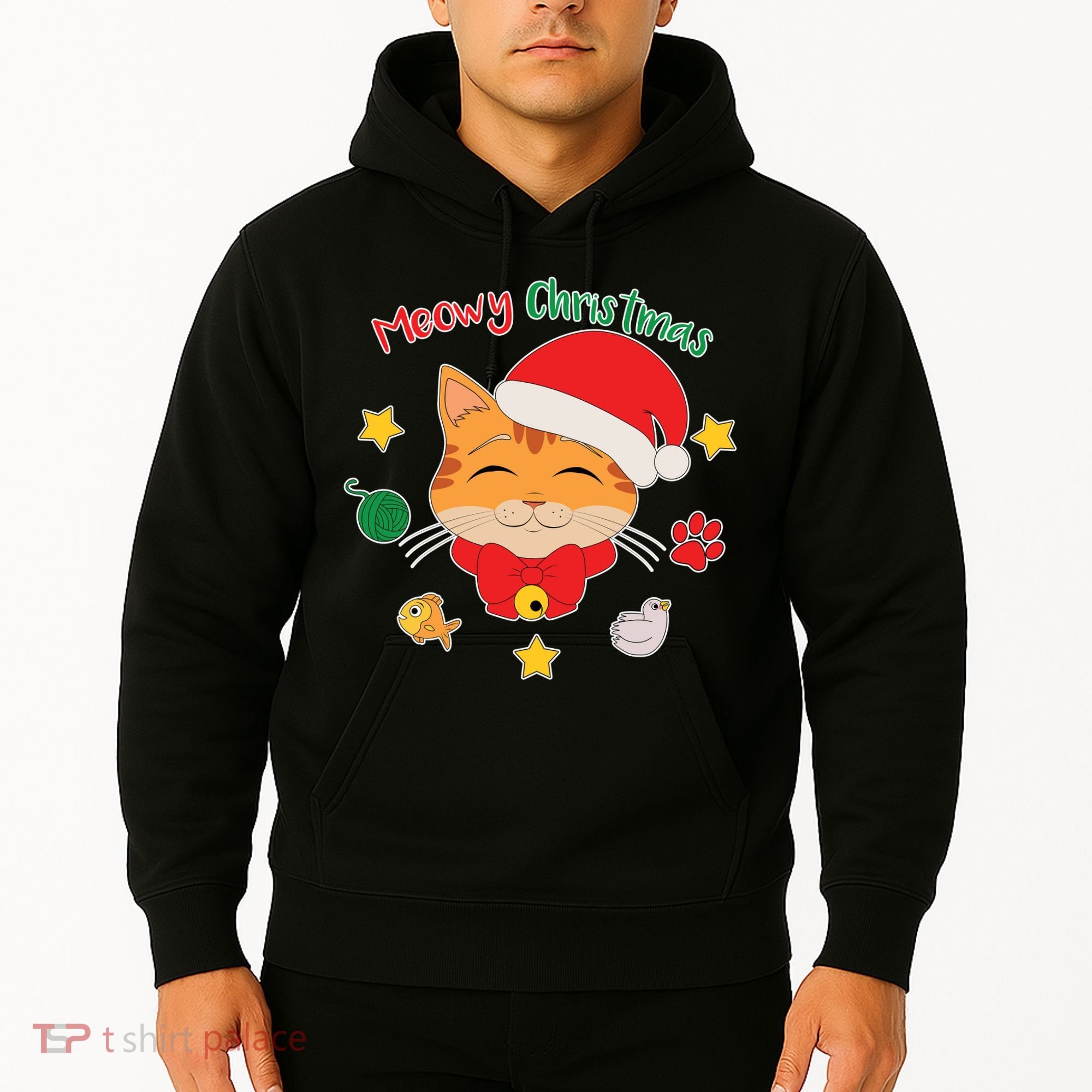 Meowy Christmas Cute Cat Hoodie
