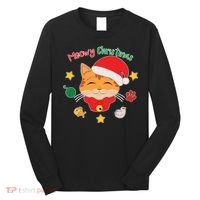 Meowy Christmas Cute Cat Long Sleeve Shirt thumb 0